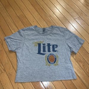 miller lite cropped baby tee